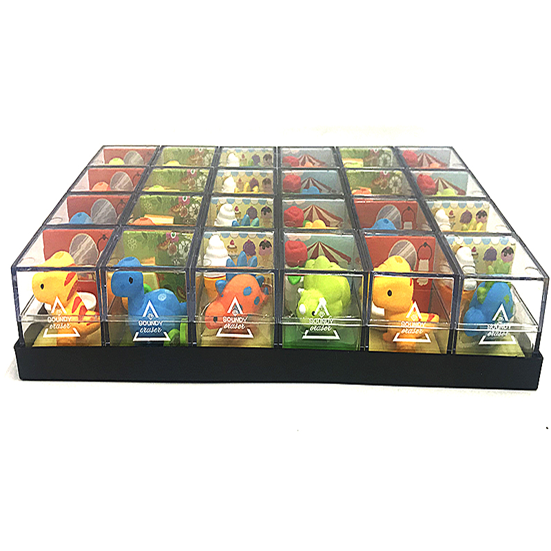 Cute pet box set of fun dinosaur erasers