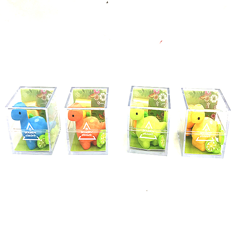 Cute pet box set of fun dinosaur erasers details Picture