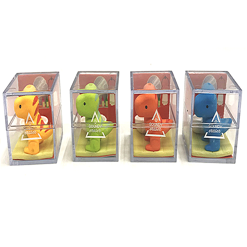 Cute pet box set of fun dinosaur erasers Specification image