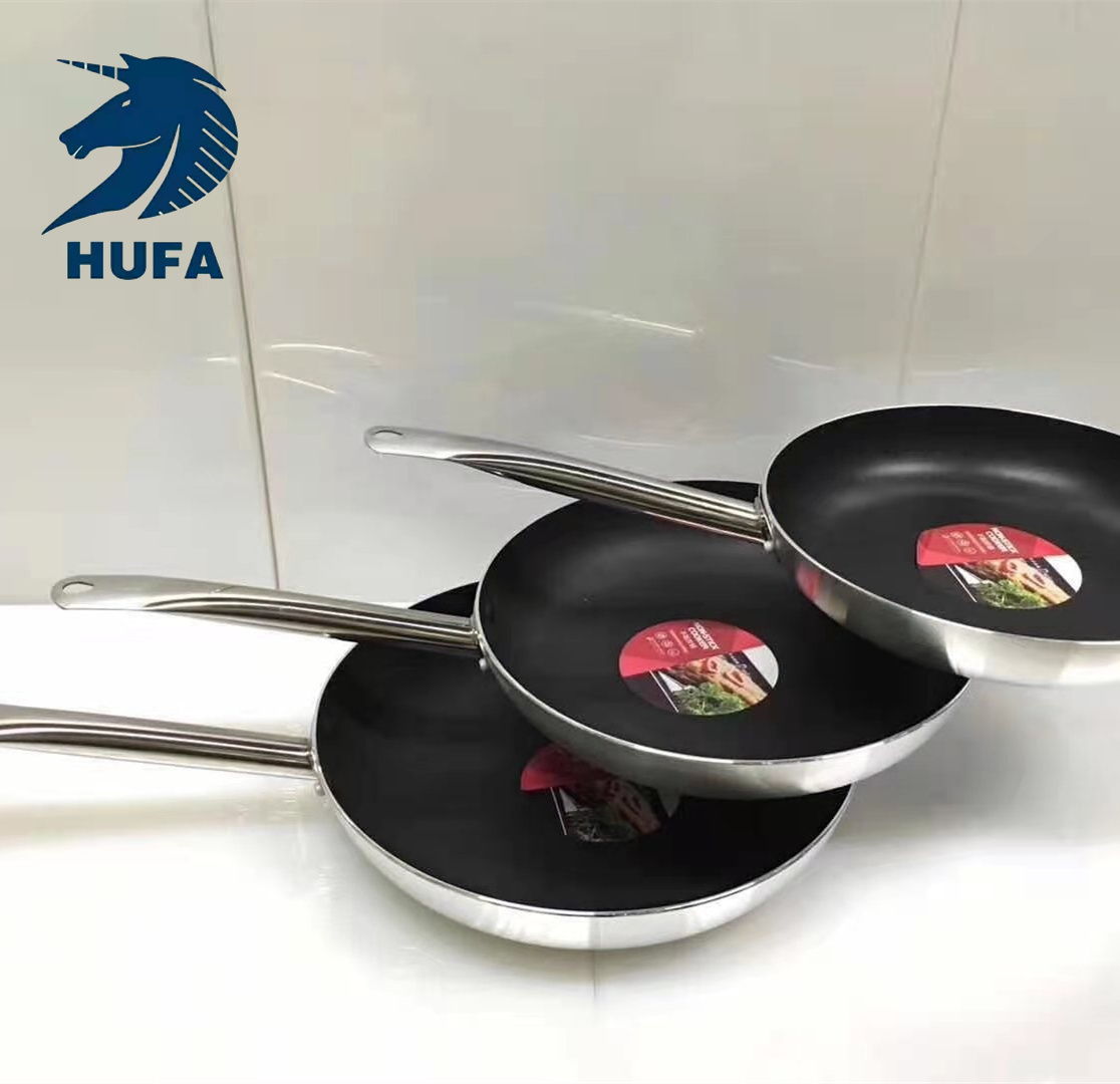 Factory direct supply wholesale of non-stick frying pans, steel-handled aluminum frying pans, French flat pans, induction cookers, gas universal