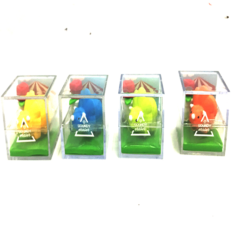 Cute pet box set of fun dinosaur erasers Item Picture