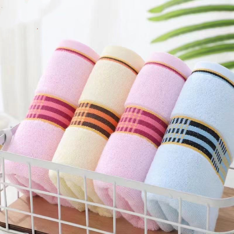 Para toda la familia uso diario de algodón suave y cómodo absorción de agua para lavar la cara en casa para limpiar la cara para bañarse sin perder el pelo cuadros rayas lote Application Scenario