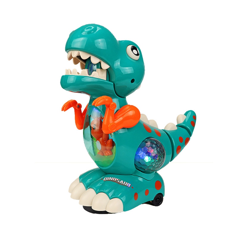 Electric dinosaur toys with lights and music, electric omnidirectional dinosaur models, Tyrannosaurus rex toy cars are selling well at night market stalls Application Scenario