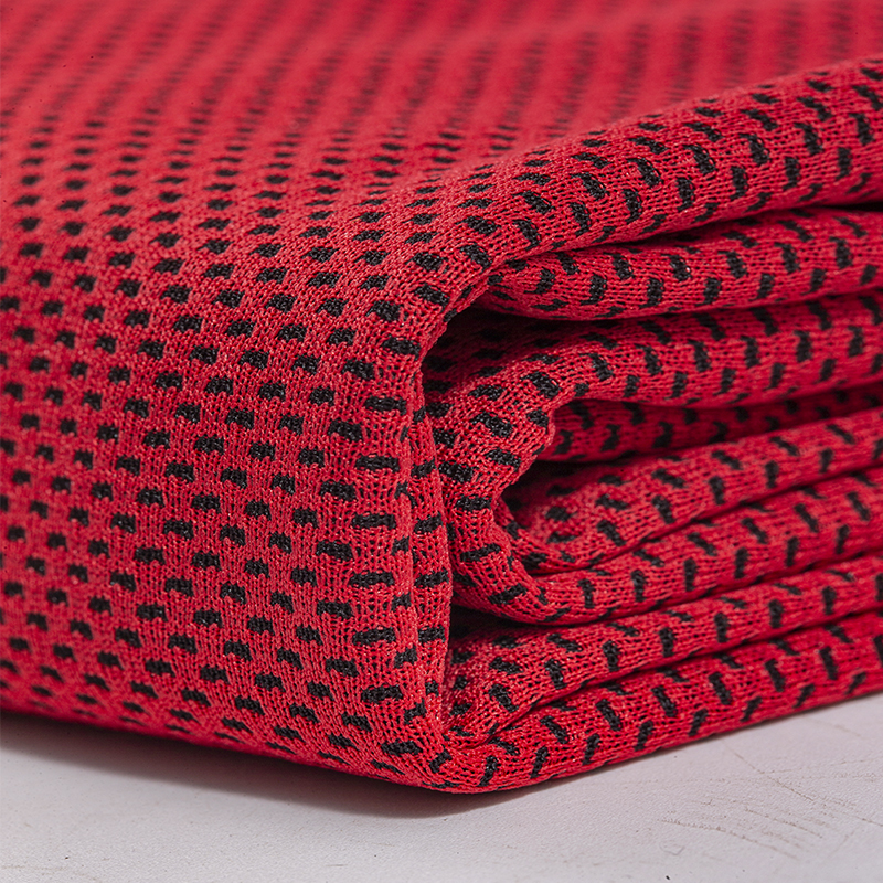 75D36F two-color mesh fabric jacquard honeycomb bird's eye fabric is fine, skin-friendly, bright in color, soft and lightweight Specification image