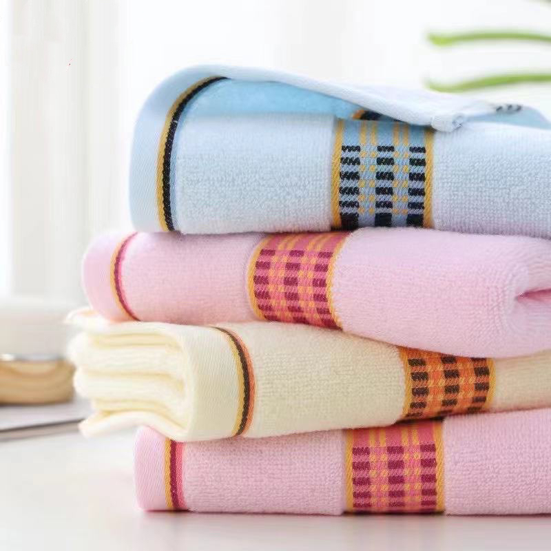 Suitable for the whole family daily pure cotton soft comfortable absorbent household face wash face wash hair check stripe batch thumbnail