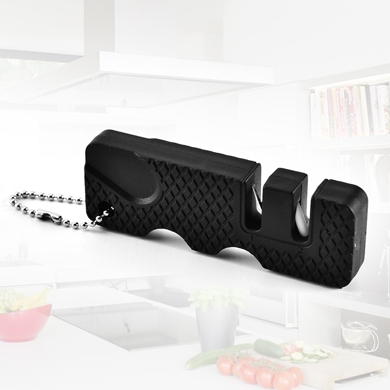 Whetstone, stainless steel multi-functional outdoor portable knife sharpener, kitchen multi-functional knife stone, ABS+ stainless steel multi-functional whetstone, portable whetstone, kitchenware, kitchen small tools details Picture