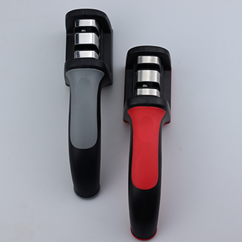 Stainless steel whetstone, stainless steel knife sharpener, two-stage quick knife sharpener, stone pipe-shaped knife sharpener, household multi-functional scissors sharpener, stainless steel +ABS material kitchenware, kitchen small tools details Picture