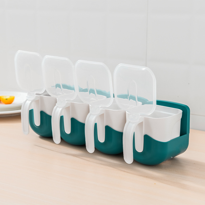 Factory direct sales, creative multi-purpose seasoning boxes with LIDS, kitchenware, plastic household wall-mounted salt shakers Application Scenario