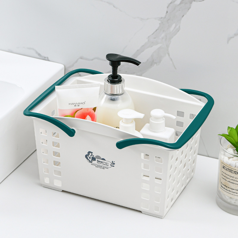 Factory direct sales of bathroom storage baskets, plastic hollowed-out bath baskets, hand-held storage baskets, household bathroom bath baskets, and dirty clothes baskets
