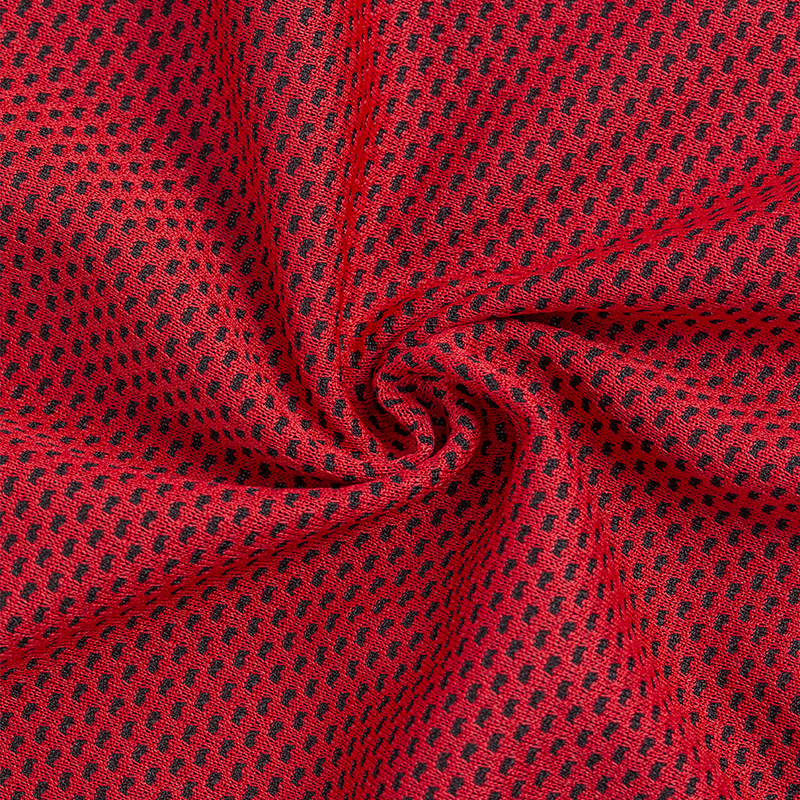 75D36F two-color mesh fabric jacquard honeycomb bird's eye fabric is fine, skin-friendly, bright in color, soft and lightweight Item Picture