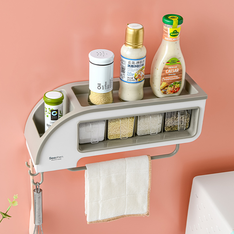 Factory direct sales of creative functional bullet train seasoning boxes, kitchen storage racks, seasoning jars and bottles storage racks, and flavor boxes in different styles Item Picture