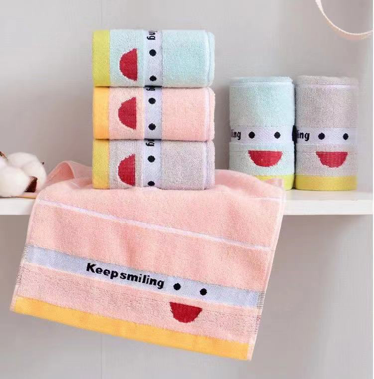 Face washcloth laughing household face washcloth easy to wash practical wipe face wipe hands dormitory simple absorbent new smiling face English thumbnail