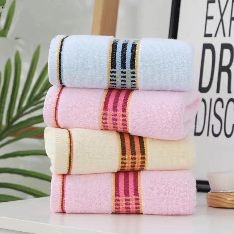 Para toda la familia uso diario de algodón suave y cómodo absorción de agua para lavar la cara en casa para limpiar la cara para bañarse sin perder el pelo cuadros rayas lote Specification image