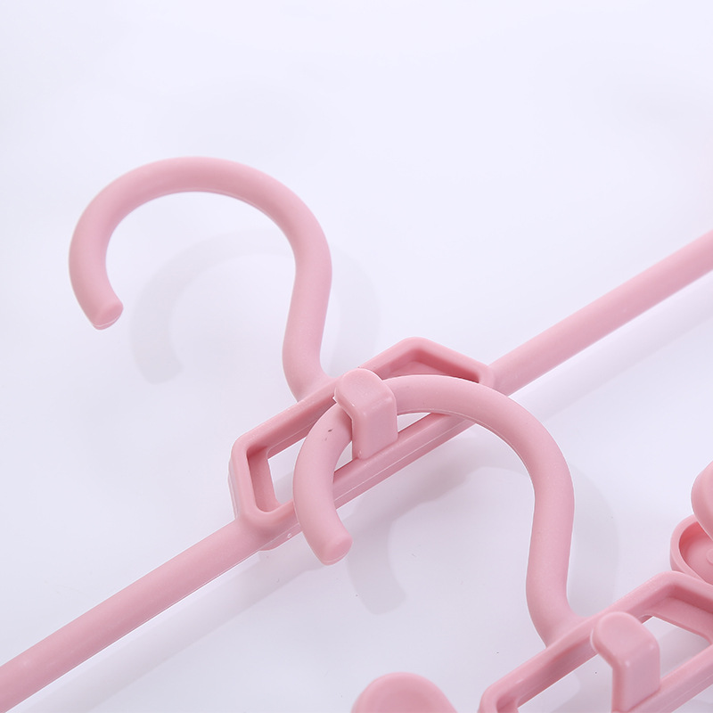 Anti-slip telescopic plastic trouser rack for storage, multi-functional adult trouser clips, Nordic color home seamless trouser rack factory direct sales Specification image
