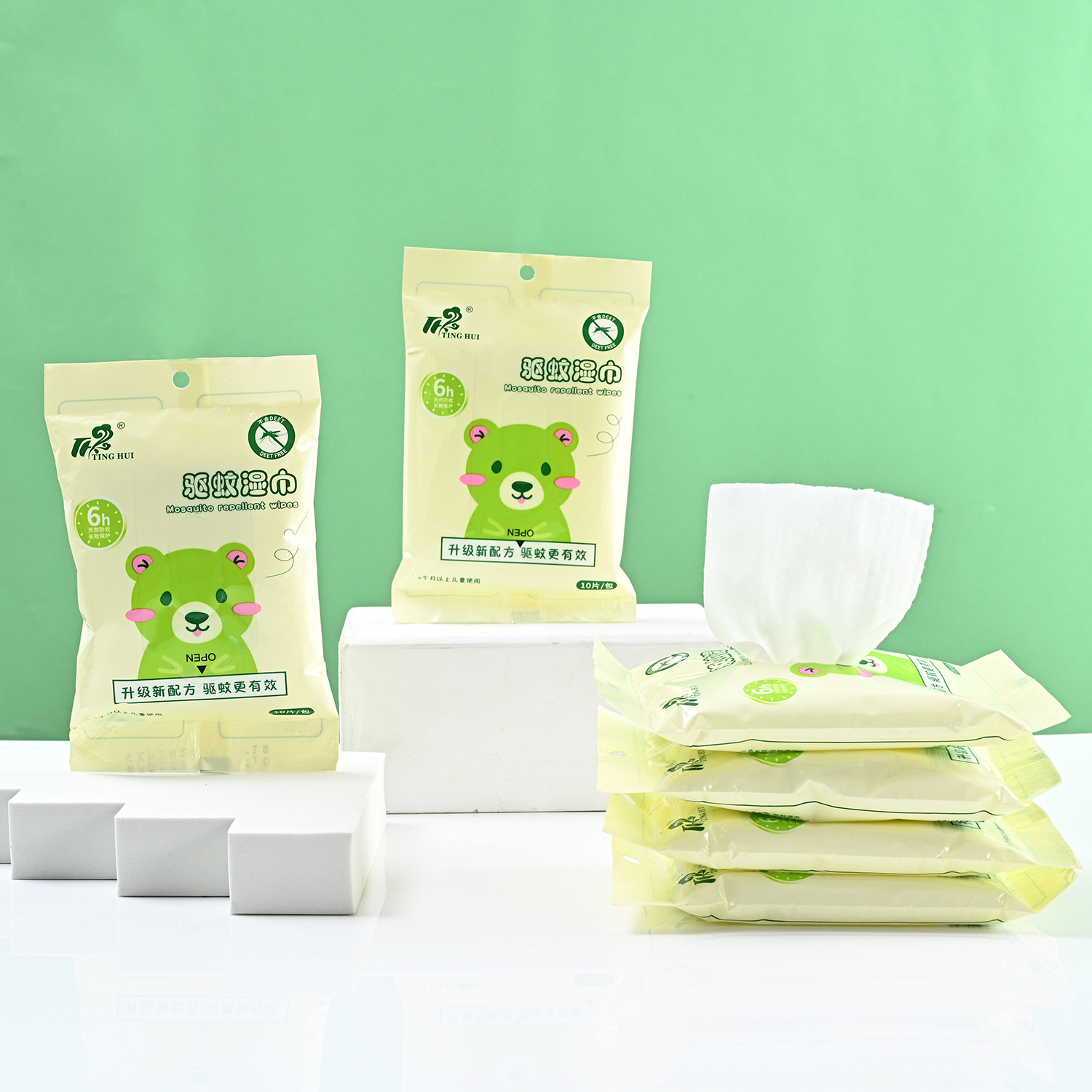 Mosquito repellent wet wipes anti-mosquito and anti-pruritic baby products portable 10 pieces of wet wipes mosquito repellent magic wholesale thumbnail
