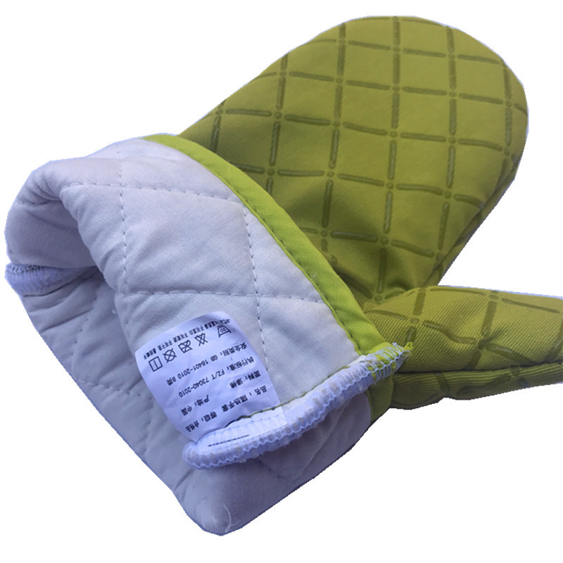 Quality Assurance Thickened Printing Grid Silicone Oven Microwave Silicone Gloves Baking High Temperature Heat Insulation Non-Slip Item Picture