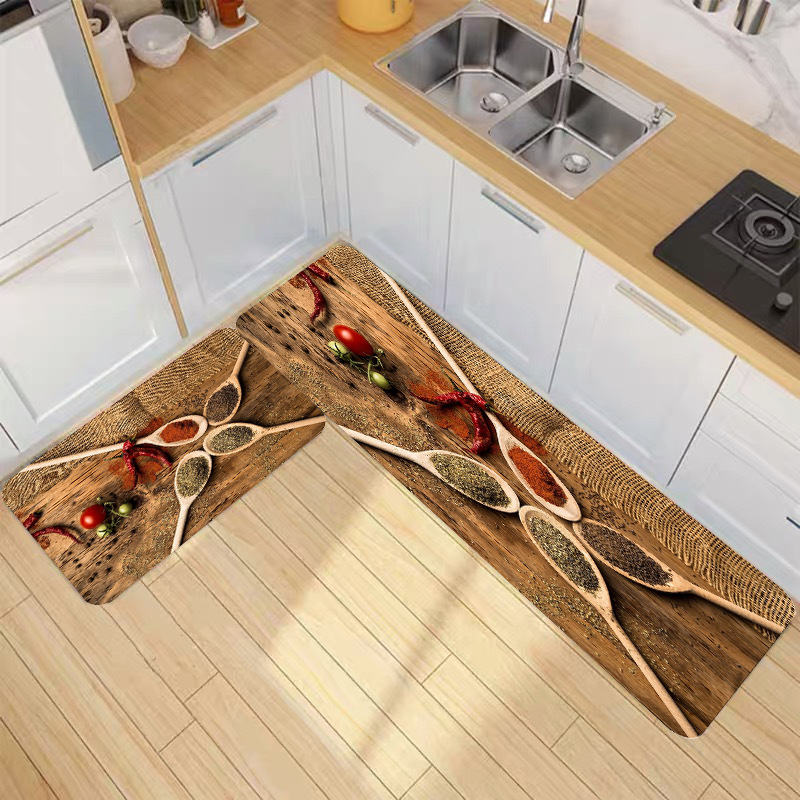 跨境ins厨房地垫长条吸水卫生间脚垫简约家用厨房地毯亚马逊爆款