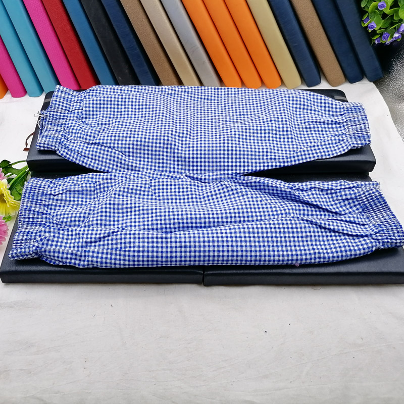 L1111 Four-needle thread checkered long-sleeved sleeves, household cleaning and labor protection sleeves, household men's and women's work sleeves Specification image