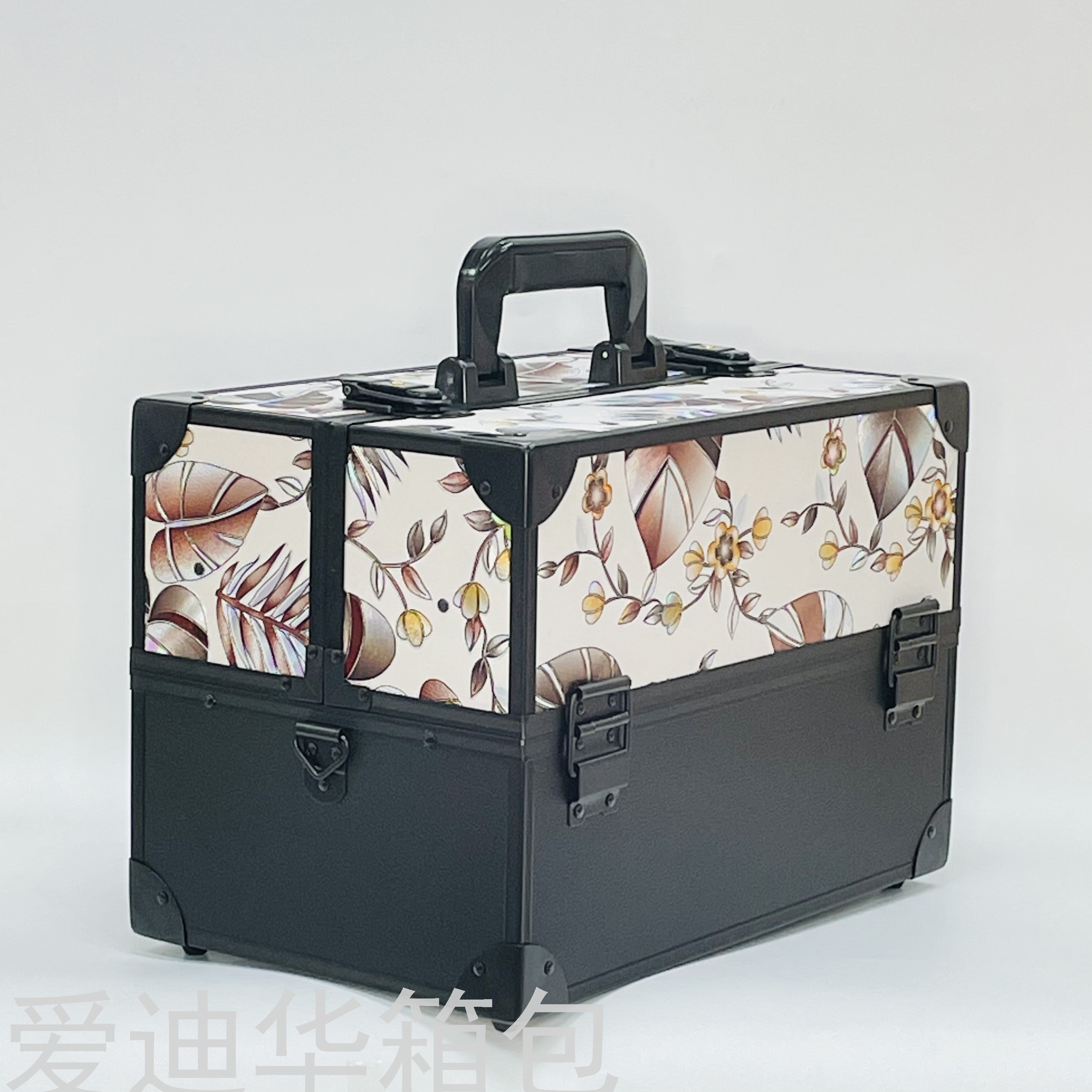 Aidihua Fashion's new leaf Ins-style makeup artist's foot bath, manicure, eyelash extension and beauty special makeup aluminum box details Picture