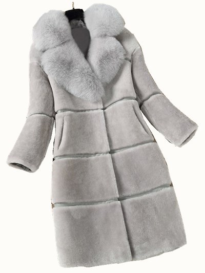 Sheepskin cut fur coat for women, mid-length, 2021 new mom dress, fox-like fur integrated coat, large size Item Picture