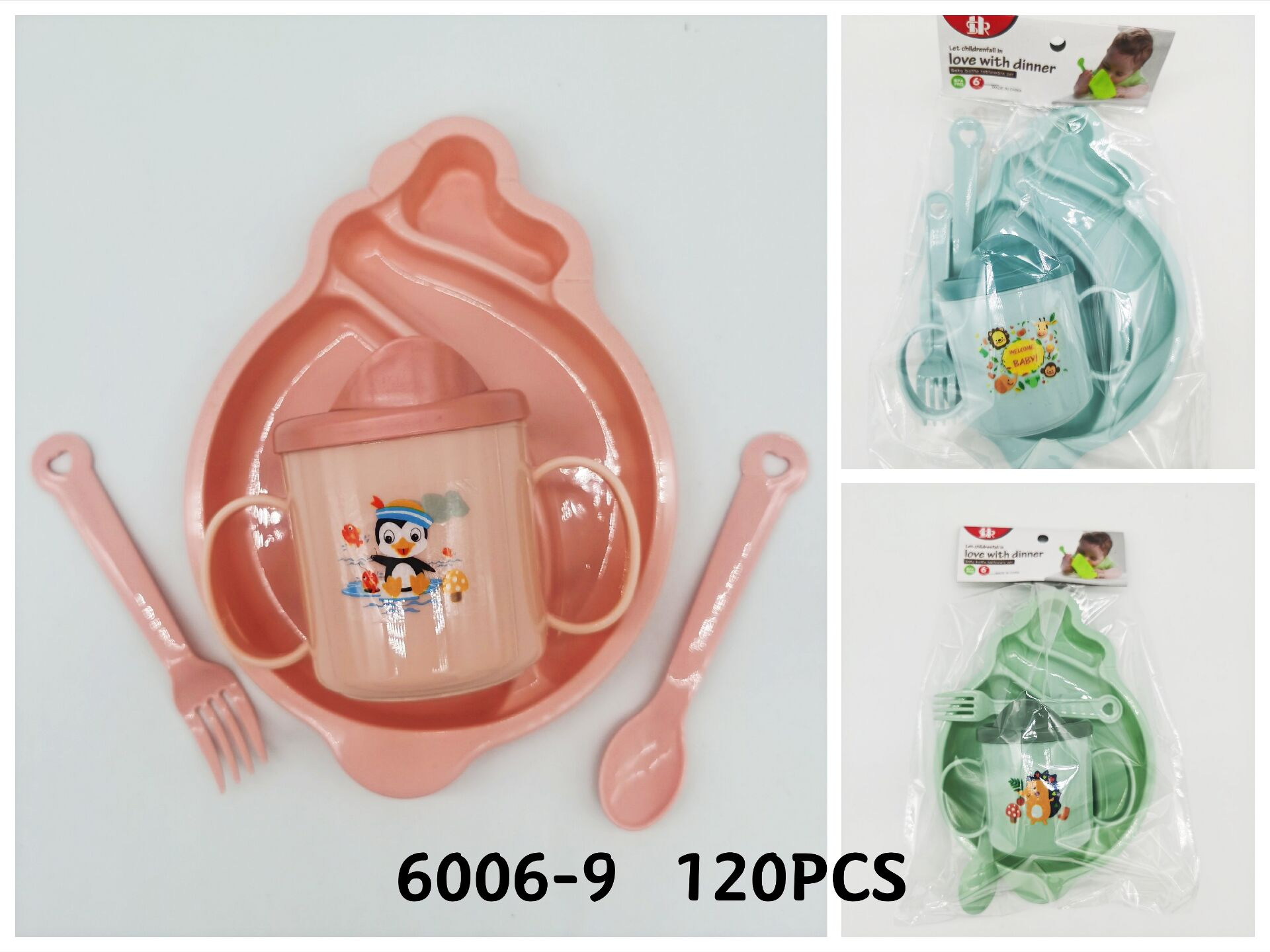 Children learn bowl set training to eat rice bowl cutlery