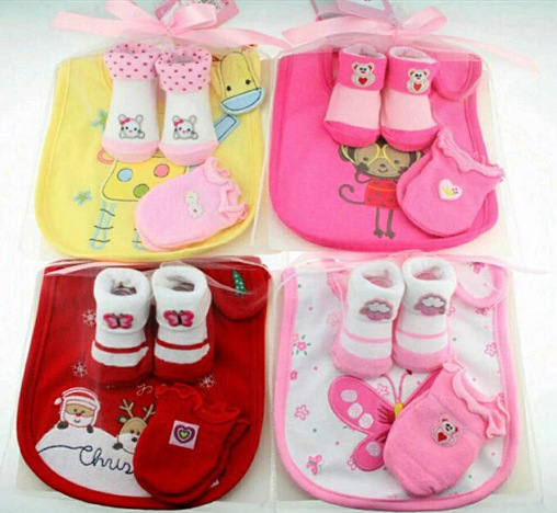 0-6-12 months baby Gift Set cute cartoon baby socks