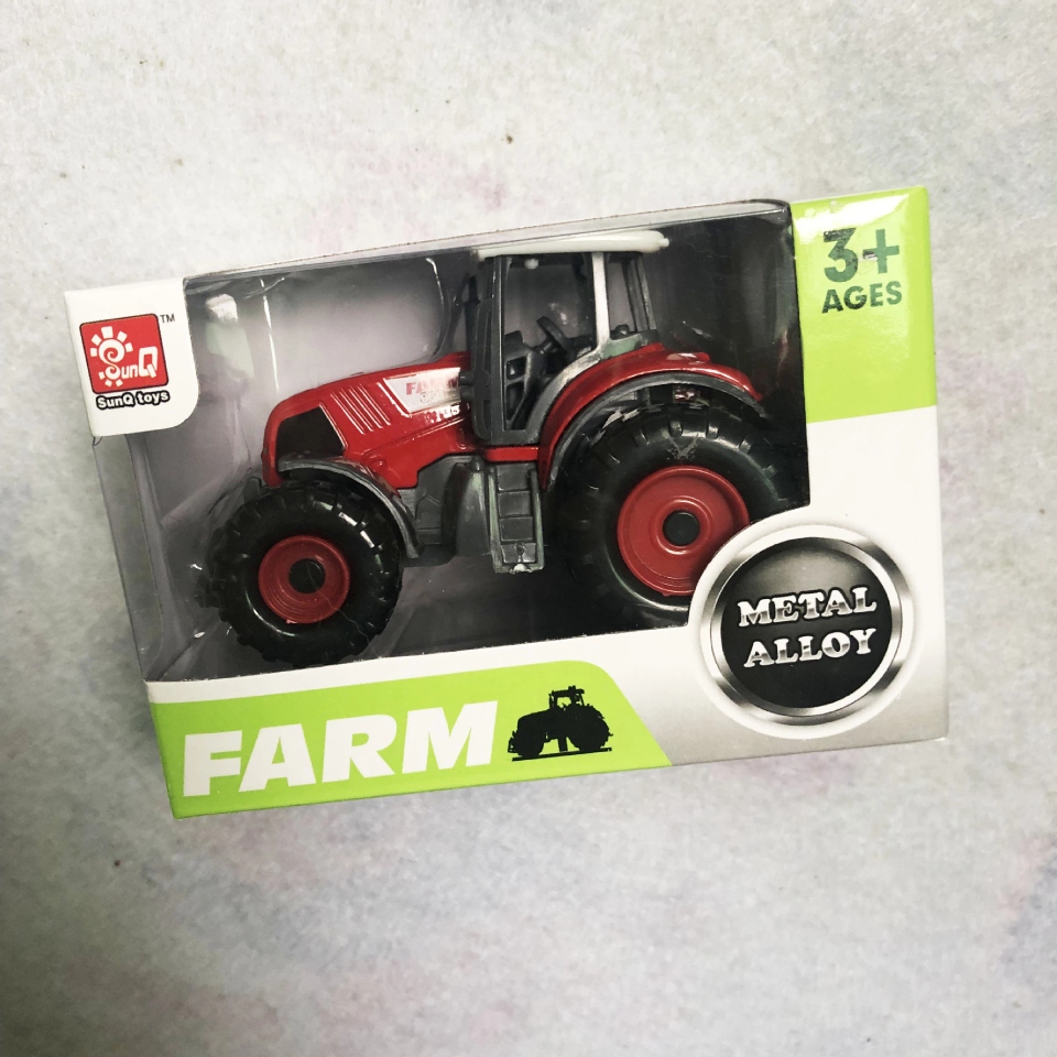Alloy car model for children and boys, simulating farmer's front tractor, available in red, green and yellow. Baby toy ht Specification drawing