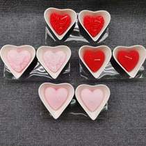 Valentine's Day heart-shaped candle, ceramic candlestick, festive supplies, proposals, gifts, rose candles, decorative techniques