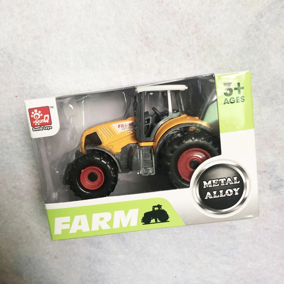 Alloy car model for children and boys, simulating farmer's front tractor, available in red, green and yellow. Baby toy ht Item Picture