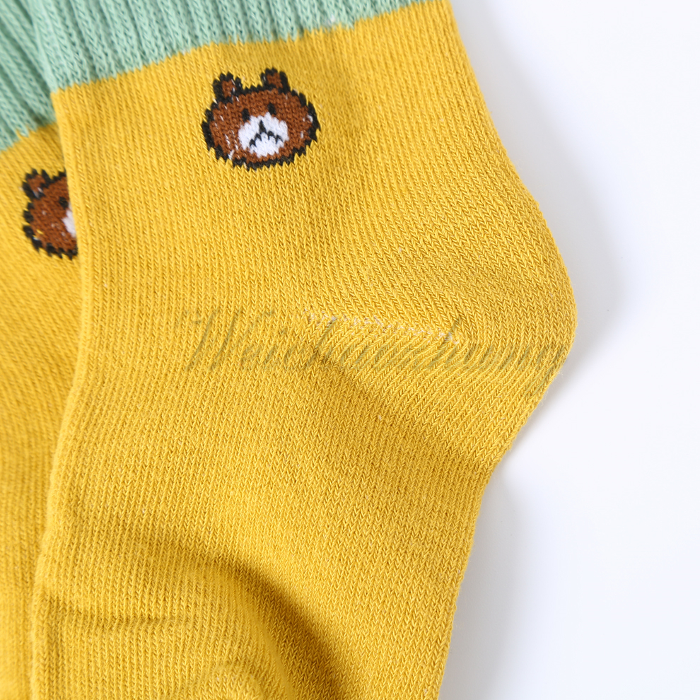 5 pairs of cotton long socks for infants and children in autumn and winter, with colorful cartoon patterns, comfortable, breathable and non-constricting Item Picture