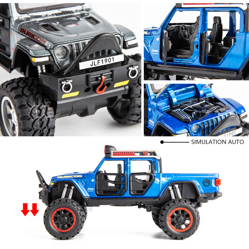 1:32 Jeep Large Wheel off-road Edition car model, light and music simulation, Torsion alloy car metal model, car toy Application Scenario