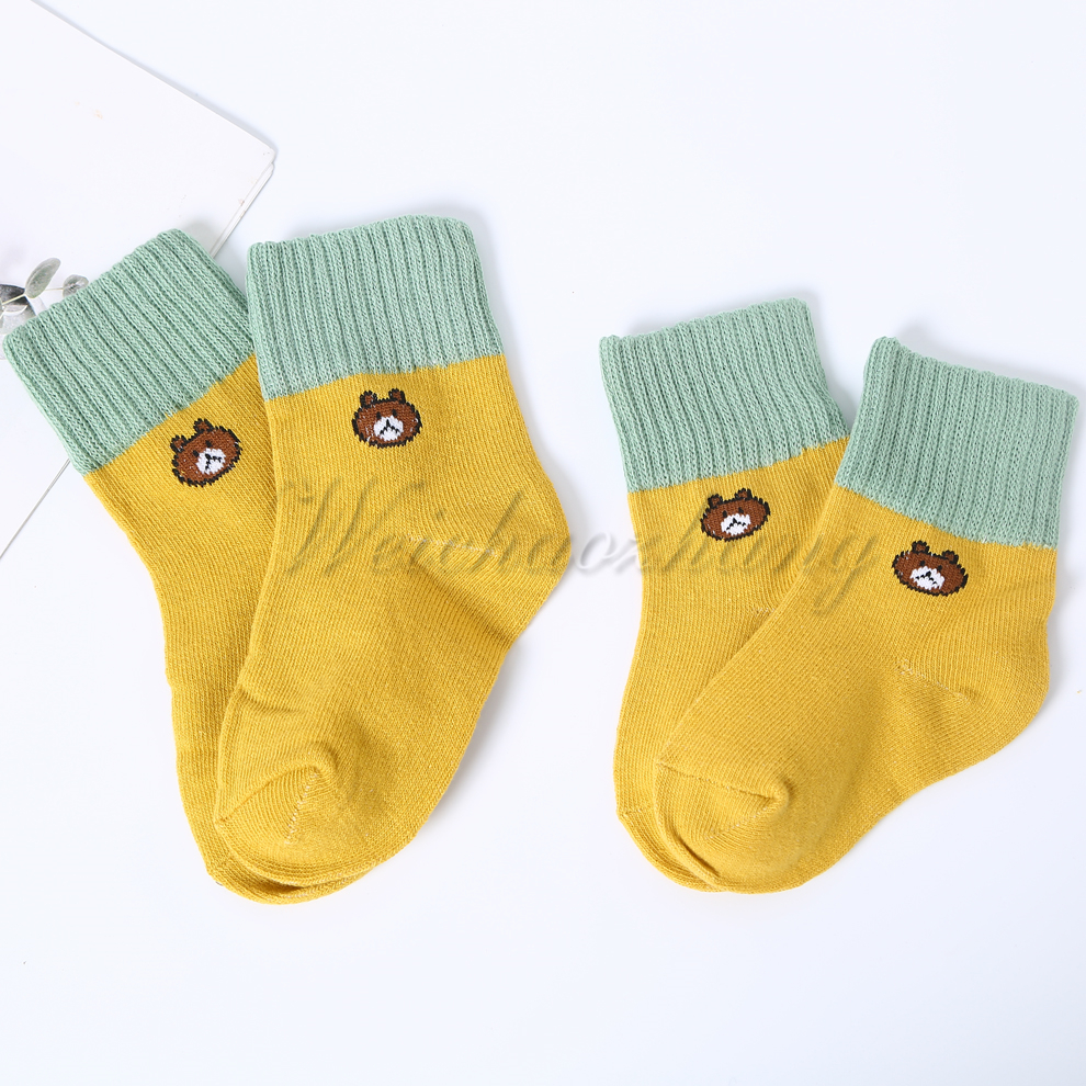 5 pairs of cotton long socks for infants and children in autumn and winter, with colorful cartoon patterns, comfortable, breathable and non-constricting Specification image