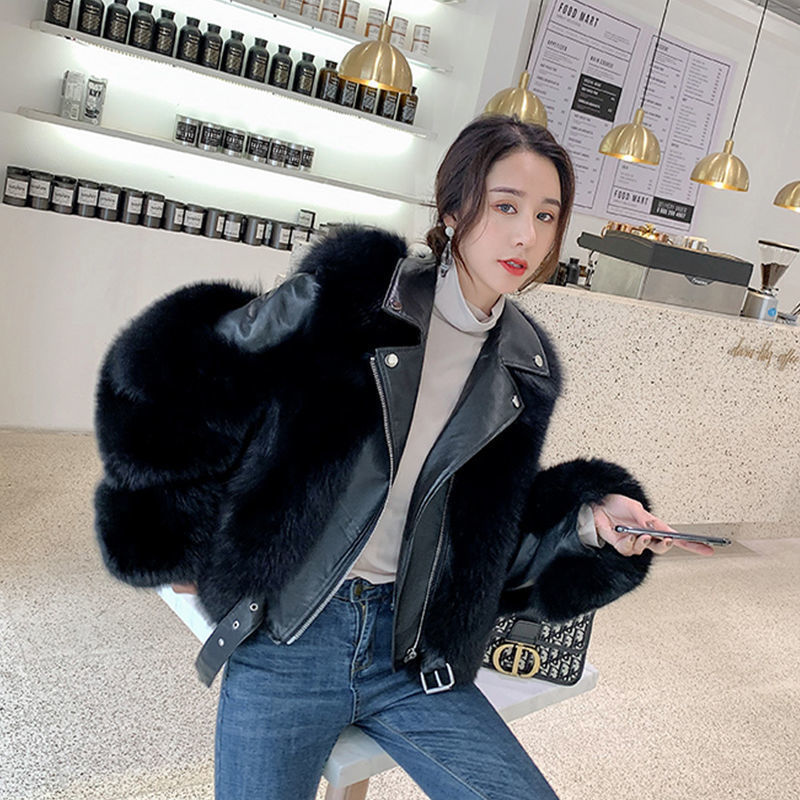 Wholesale and export of 2021 new whole leather faux fox fur coat for women's motorcycles, short and slimming fur coat Application Scenario