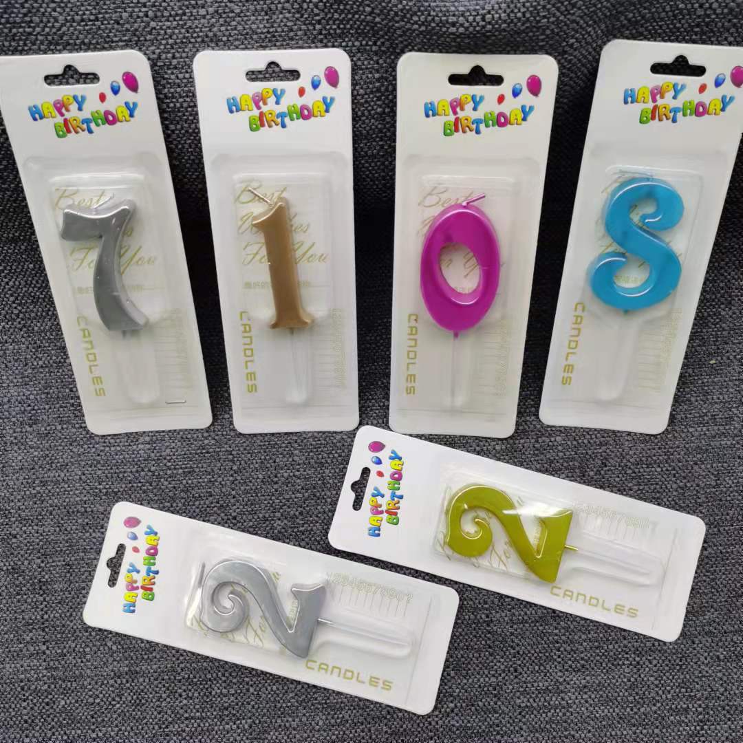 Tuhao gold digital suction card candle romantic birthday birthday independent packaging decorative craft candles