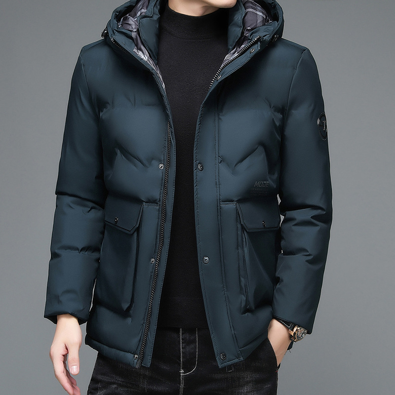 New winter men's cotton-padded clothes, thick and warm short jackets for the middle-aged and elderly, and short casual hooded cotton-padded jackets for men Specification image