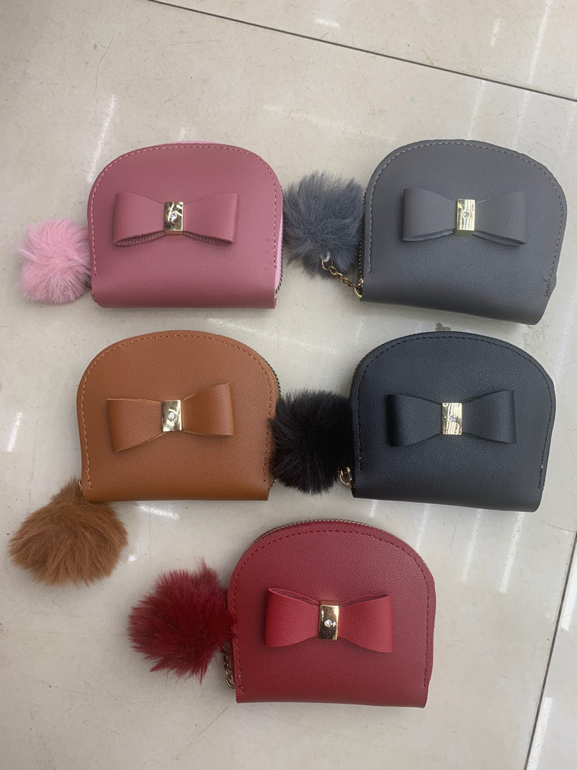 手拿包女2022新款欧美时尚手拿包长款真皮质感钱包简约手机零钱包蝴蝶结半圆小单拉