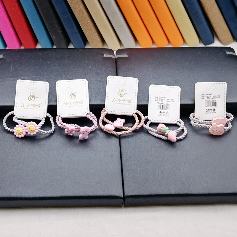 A3514 braid cloth with two leather bands, hair accessories, hair ropes, hair ties, hair loops and hair bands. 2 yuan, 2 yuan store in Yiwu Item Picture
