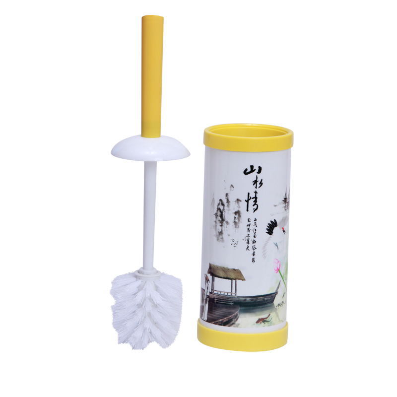 Factory direct sales of toilet brushes with seats, white printed plastic cleaning brushes, toilet brush sets, toilet brush sets Item Picture