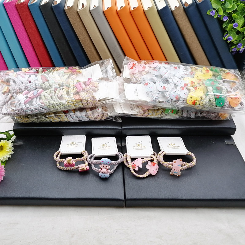 A3514 braid cloth with two leather bands, hair accessories, hair ropes, hair ties, hair loops and hair bands. 2 yuan, 2 yuan store in Yiwu details Picture