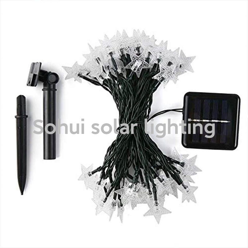 太阳能灯/太阳能灯串/太阳能装饰灯白底实物图
