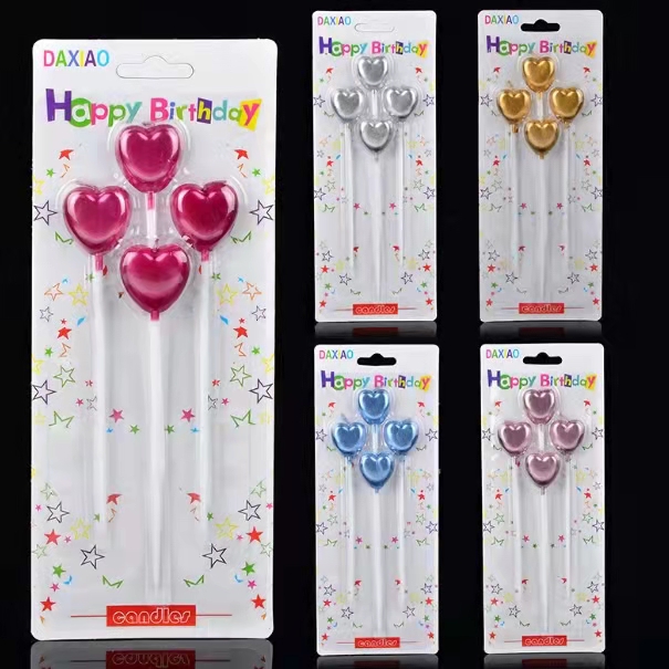 Love heart pentagram candles Creative birthday cake candles wedding wedding candles decorative craft candles thumbnail