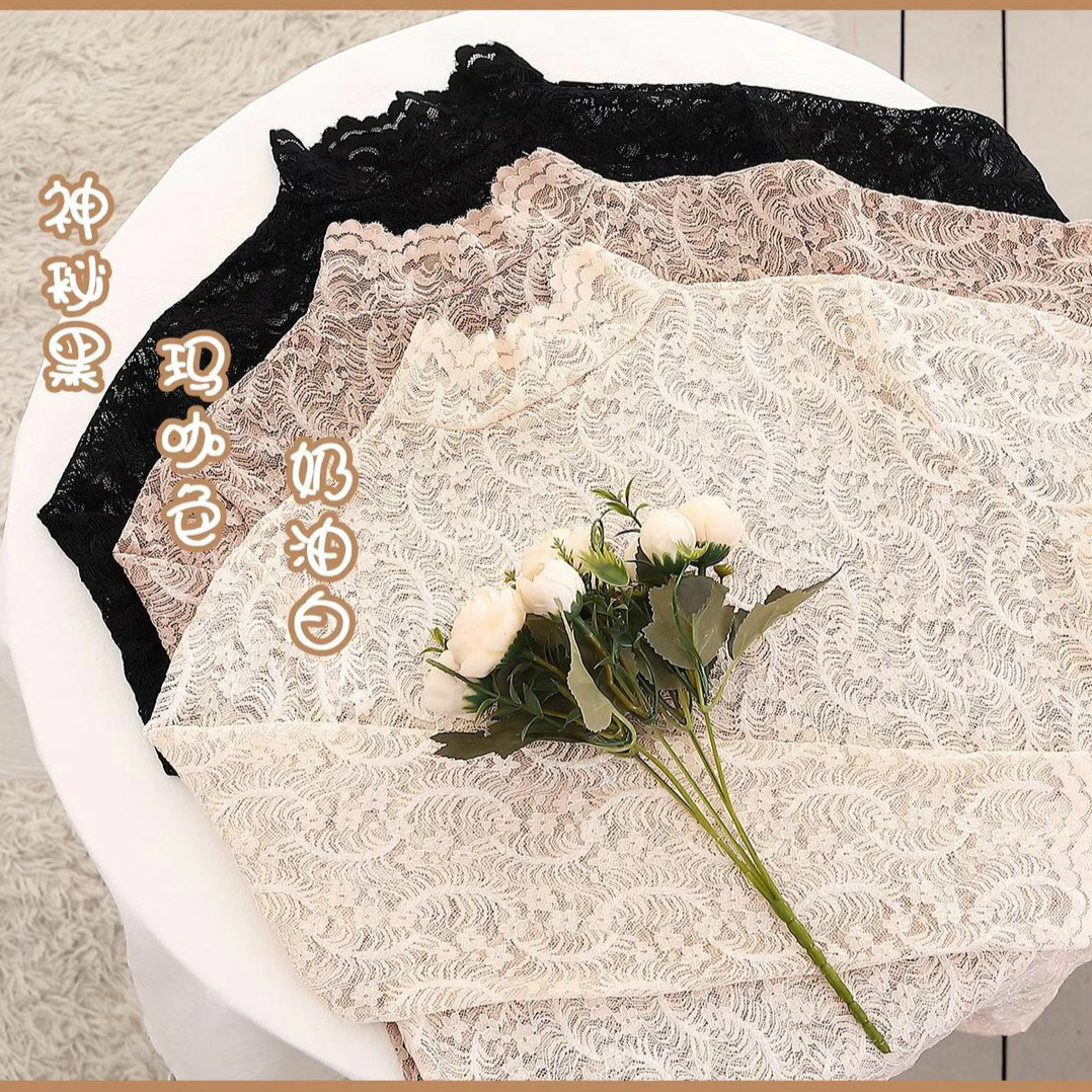 Daimeirui 1001 autumn base layer with women's high-neck fitted top, solid color lace long-sleeved shirt factory direct sales Application Scenario