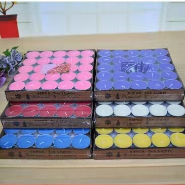 Smokeless aromatherapy color 12g small round aluminum shell tea wax proposal set candles decorative craft candles