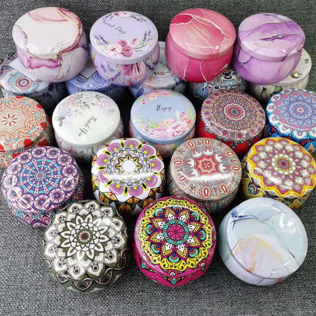 Tin box, tin jar, scented mosquito repellent wax cylindrical small candle Wedding gift candle decoration craft candle
