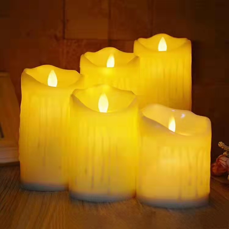 Swing simulation candle wind - blown flame electronic candle lamp creative wave flash candle decorative craft candle thumbnail