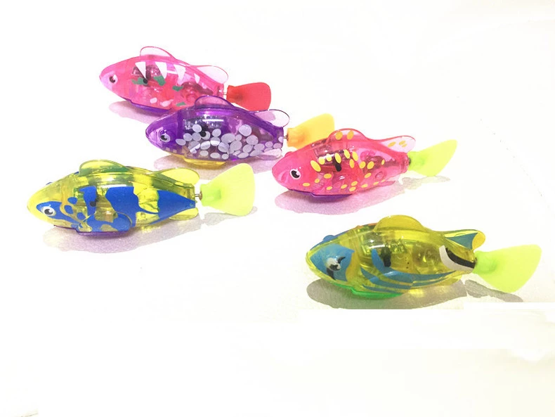 Luminous, electric, swimming toy fish, electronic little fish, children's bath, water play, intelligent swaying pet gift details Picture