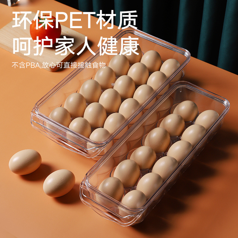 35823 caja de almacenamiento de huevos sellada compartimentada con tapa huevo crisper caja de almacenamiento de restaurante de cocina multitamaño details Picture