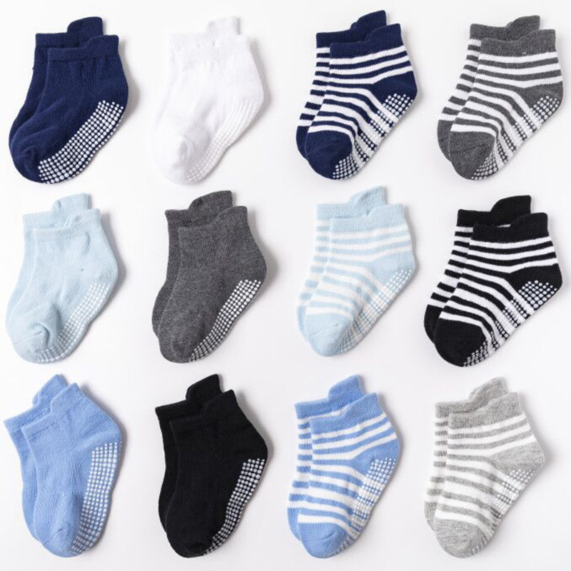 Amazon anti-slip dispensing children's socks for spring, summer and autumn, baby socks, boys' cotton boat socks, children's socks