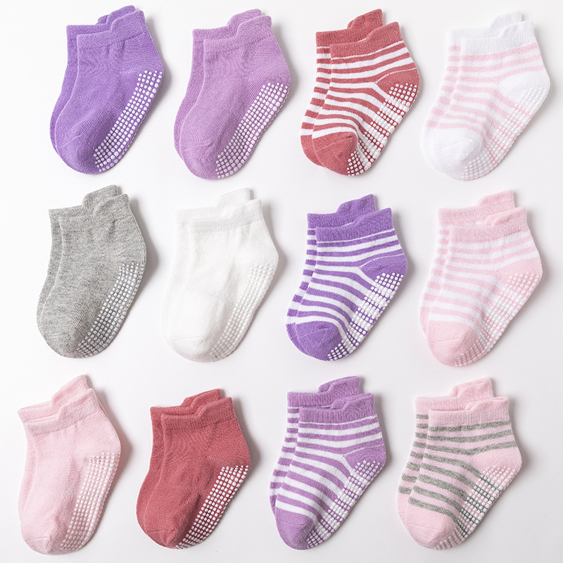 Amazon anti-slip dispensing children's socks for spring, summer and autumn, baby socks, boys' cotton boat socks, children's socks details Picture