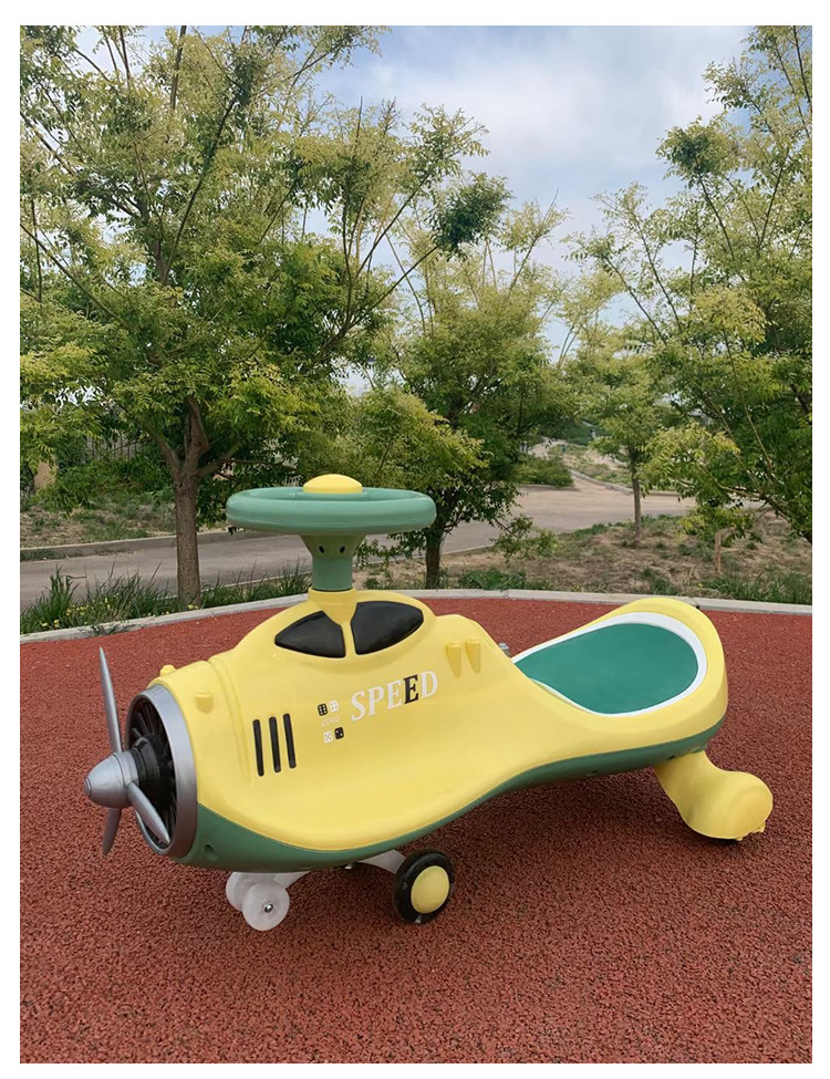 The new aircraft twisty children's swing car with anti-rollover sliding swivel wheels is a toy car for 2-10-year-old babies to walk around Application Scenario